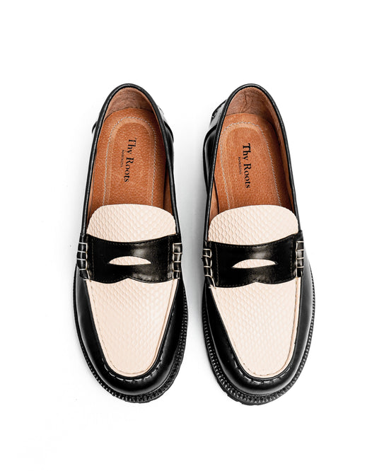 JADE LOAFERS - PYTHON SKIN IN BLACK
